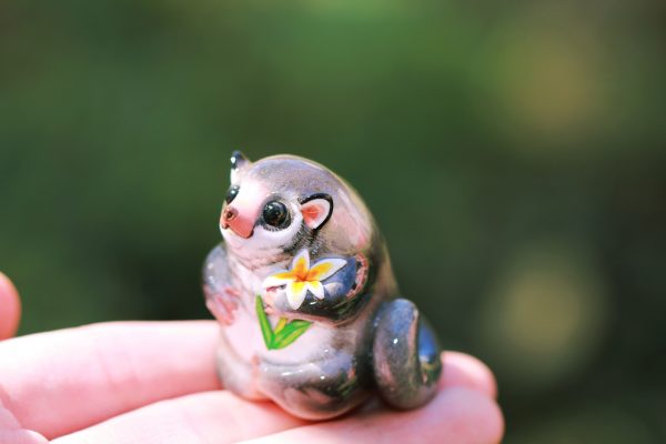 Baby Drawf Lemur Polymer Clay Figurine OOAK