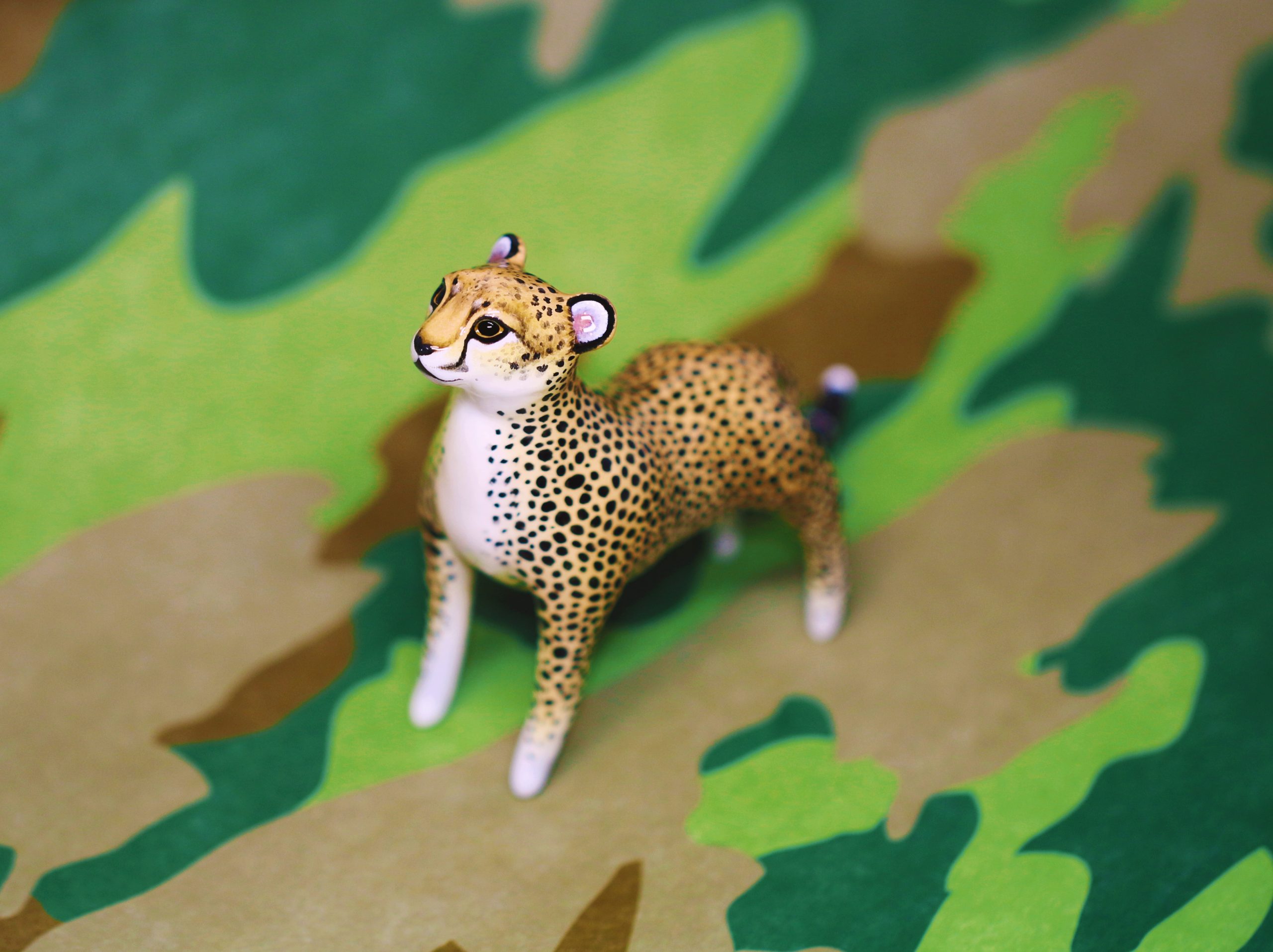 Cheetah Polymer Clay Figurine OOAK
