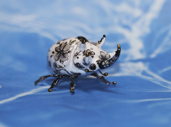 Big Horned Beetle Polymer Clay Figurine OOAK