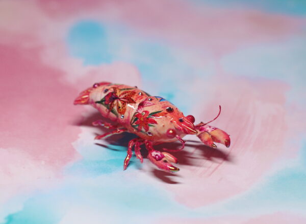 Elegant Lobster Polymer Clay Figurine OOAK