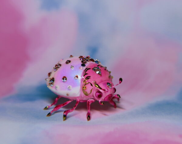 Ladybug Polymer Clay Art Piece
