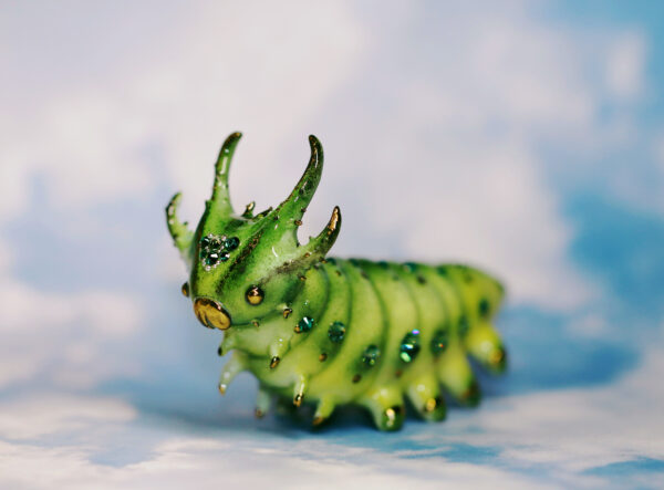 Dragon Headed Caterpillar OOAK Art Piece
