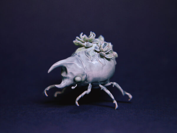 Ceramic Floral Bug Polymer Clay Art Piece
